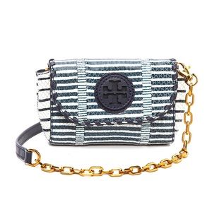 EXCELLENT Tory Burch Marion Snake Print Leather Mini Crossbody